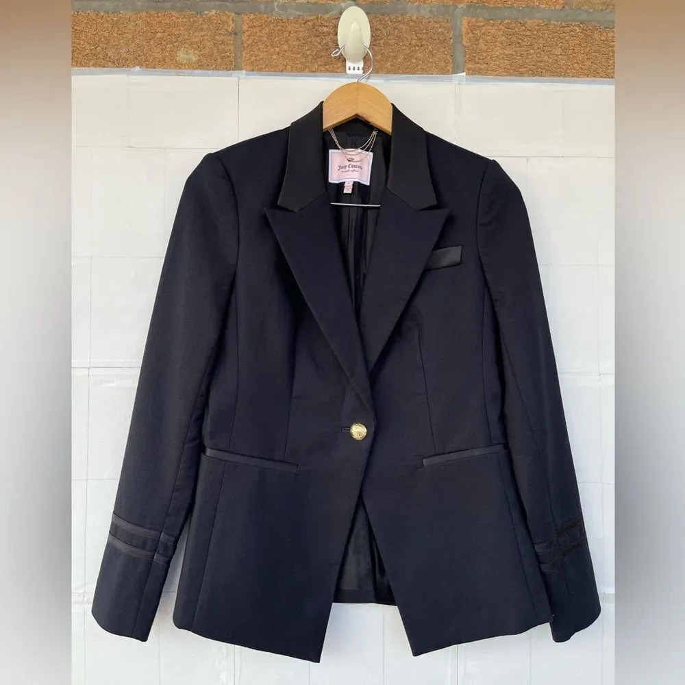 Juice Couture Notched Lapel Single-Breasted Blazer size 2